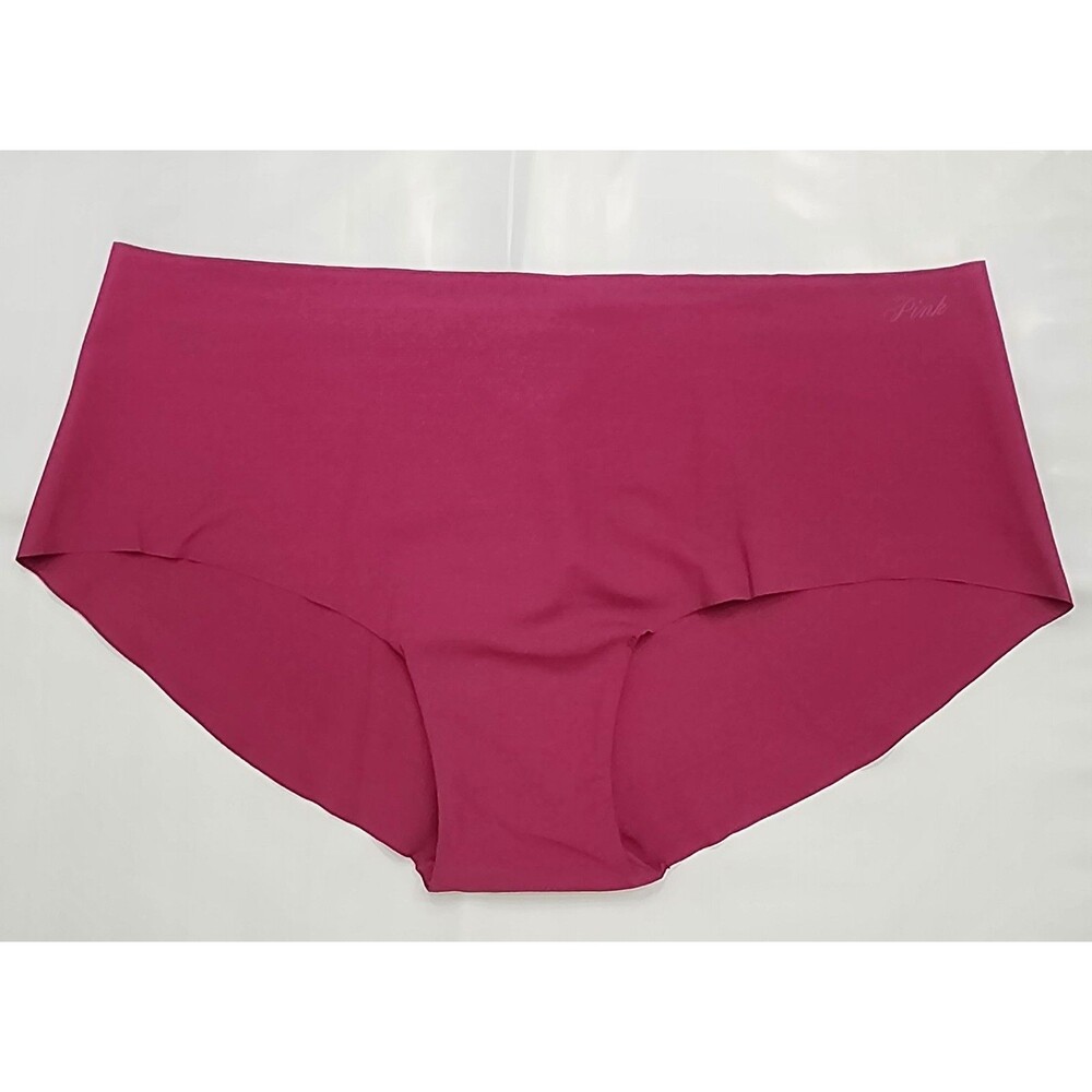 PINK Victoria's Secret Women's Hipster Panties XL Pink Solid Logo Stretch
